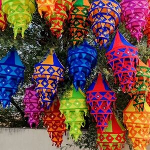 Boho Fabric Hanging Lantern